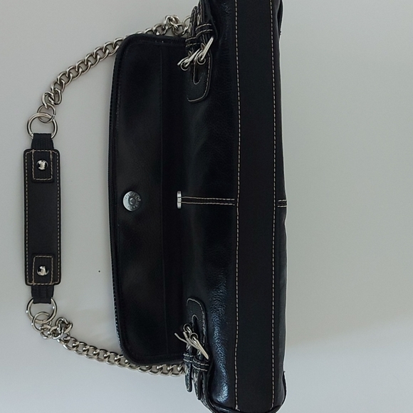 Franco Sarto Purse Black Shiny with silver Metal - Picture 7 of 14